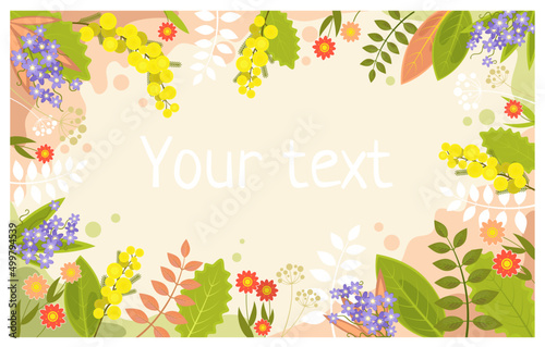 Vector spring background with flowers