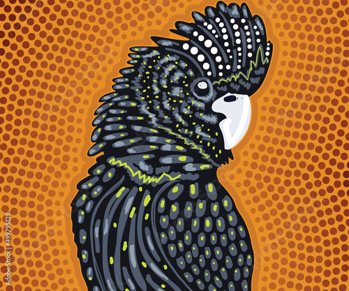 Black Cockatoo Vector Dot Art