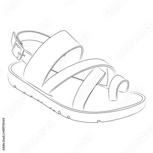 Shoes Outline style vector design element , illustration