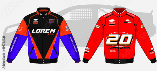 Racing jacket colorful mockup template hoodie car motorcycle