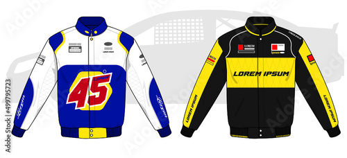Racing jacket colorful mockup template hoodie car motorcycle