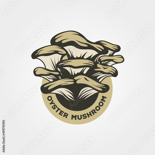 vector of oyster mushroom vintage logo symbol illustration design