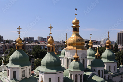 Photography View from the bell tower to Saint Sophia Cathedral in Kyiv, Ukraine