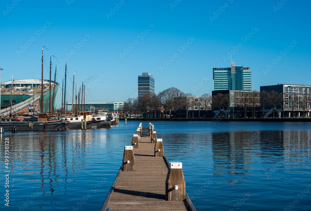 view of the marina in the Amsterdam 