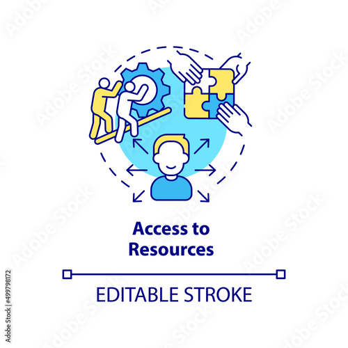 Access to resources concept icon. Benefit of stakeholder management abstract idea thin line illustration. Isolated outline drawing. Editable stroke. Arial, Myriad Pro-Bold fonts used