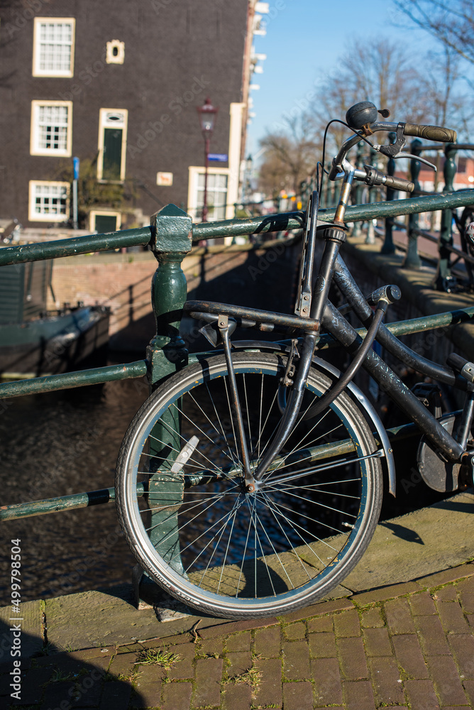 bicycle on the bridge in Amsterdam