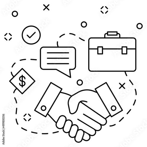 Transformational acquisition vector line icon design, business corporation symbol, Joint partnerships Sign, Sales and Marketing management stock illustration, Limited liability companies Deal Concept