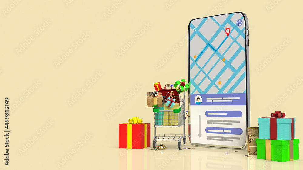The mobile application  for delivery  business concept 3d rendering