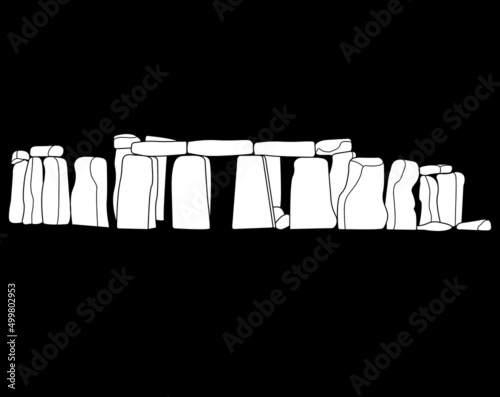Stonehenge vector illustration in isolate on white background. Vector illustration