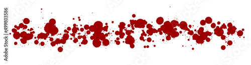 Blood drops and splatters on white background