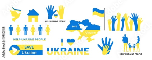 War in Ukraine. Russia attacked Ukraine. Stop war. vector