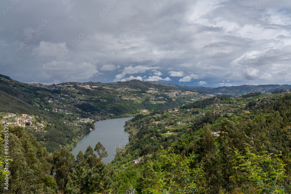 view of the Douro River and Valley under an overcast sky after a spring rain shower