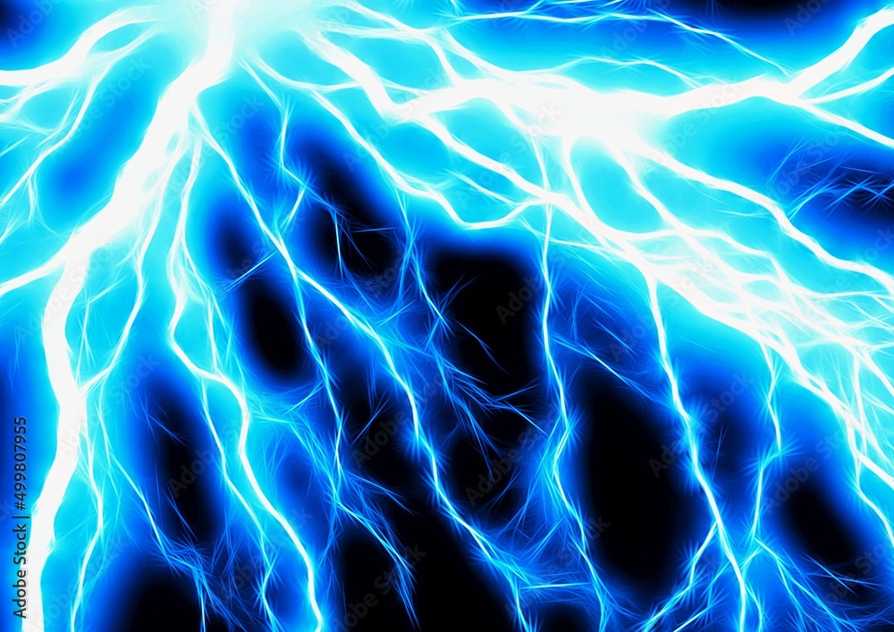 サイエンステクノロジーの概念で青い稲妻のイラスト Stock Illustration Adobe Stock