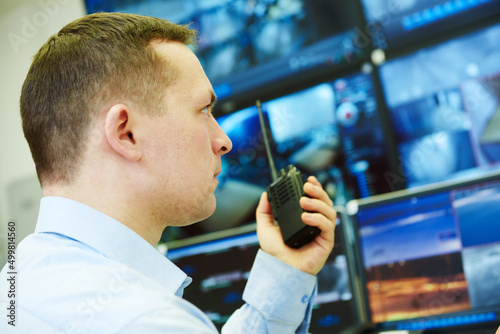 Φωτογραφία Surveillance security system. Video monitoring woker