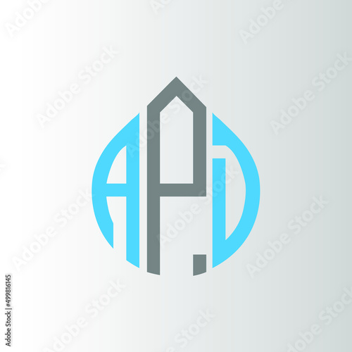APD logo monogram isolated on circle element design template, APD letter logo design on white background. APD creative initials letter logo concept.  APD letter design.