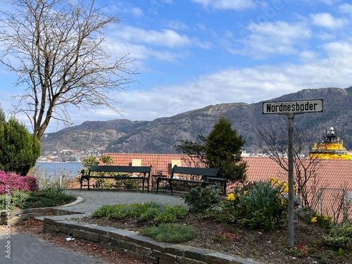 Pictures from historical Nordnes Park in Nordnes District Bergen Norway photo
