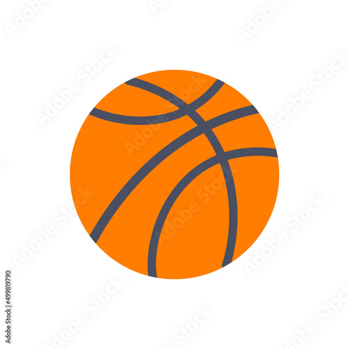 Simple minimalist traditional basketball ball vector illustration. Orange sports equipment for playing active fitness game isolated. Competition circle gaming accessory for professional hobby leisure