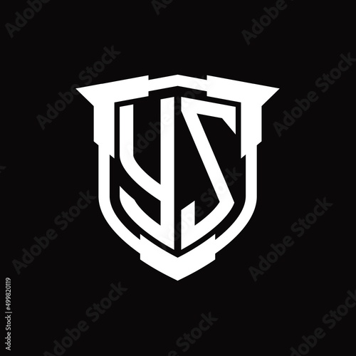 YZ Logo monogram letter with shield shape design photo