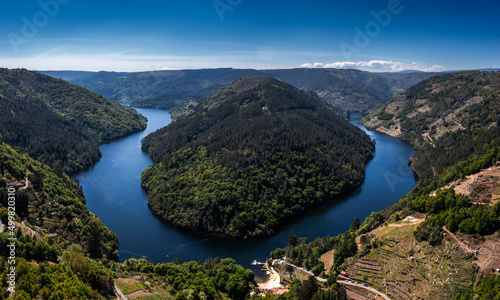view of the Minho River in Galicia from the Cabo do Mundo scenic viewpoint