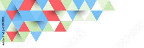 abstract memphis wide geometric banner design