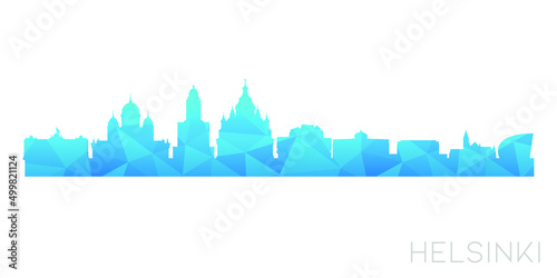Helsinki  Finland Low Poly Skyline Clip Art City Design. Geometric Polygon Graphic Horizon Icon. Vector Illustration Symbol.