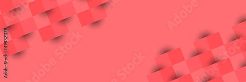 abstract memphis wide geometric banner design