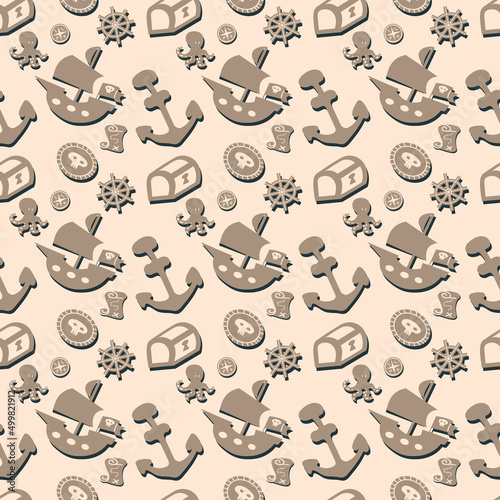 pirate theme pattern for textile or wrapping paper 