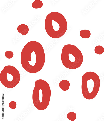 red background with circles