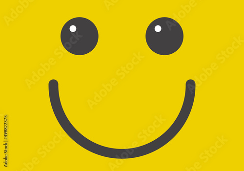 Fondo amarillo con sonrisa feliz. 