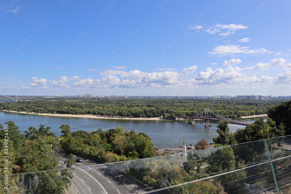 View of Kyiv and its surroundings from the Dnieper from Khreschatyi Park