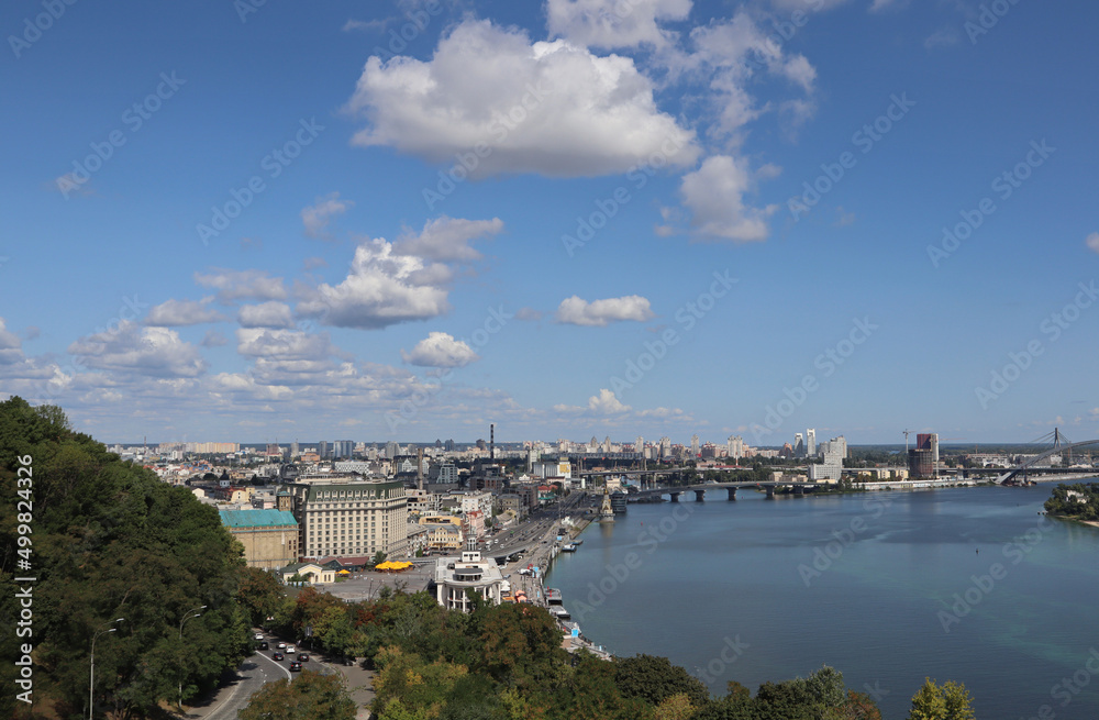 View of central Kyiv and the Dnieper from Khreschatyi Park
