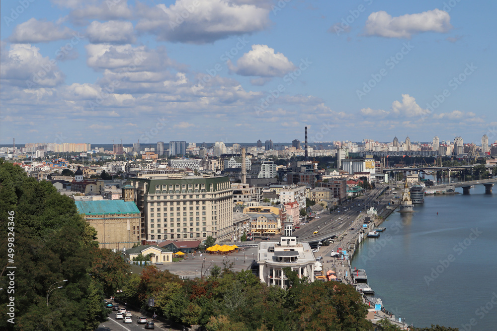 View of central Kyiv and the Dnieper from Khreschatyi Park
