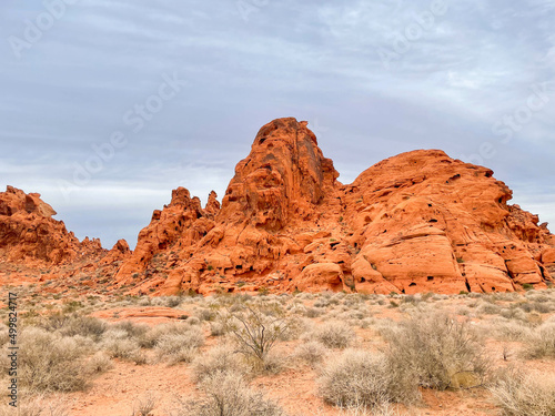 Red rock mountains in desert