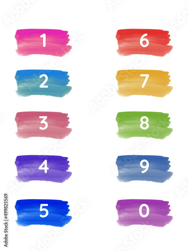Obraz na płótnie Set of colorful labels with numbers w salonie