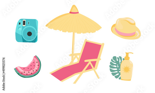 set of summer vector icons