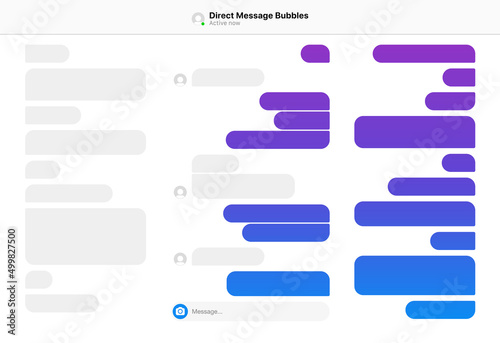 Tela Vector illustration of different size and gradient colors direct message bubbles