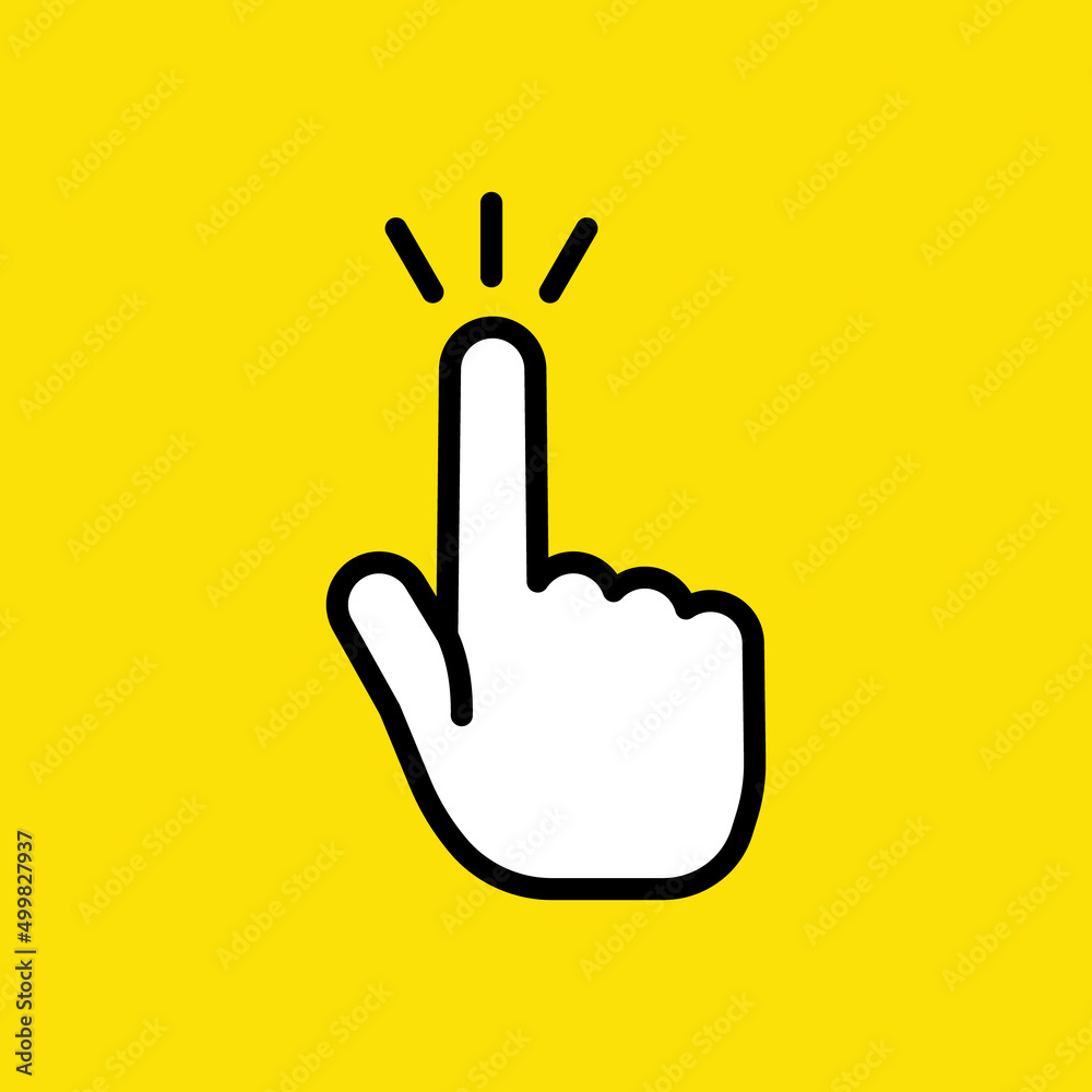 Obraz premium Hand click icon. Vector clicking pointer finger.