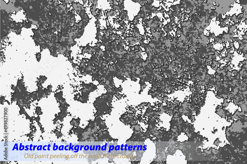 Abstract background patterns, Old paint peeling off the walls have cracks.