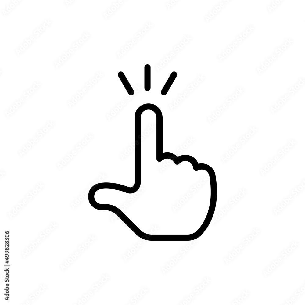 Hand click icon. Vector clicking pointer finger. Hand click icon. Vector clicking pointer finger.