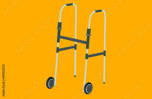 metal medical walker with wheels