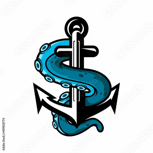 anchor and octopus vector
