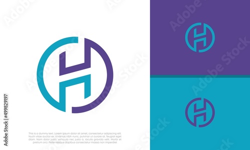 Initials H and HH logo design. Initial Letter Logo.	