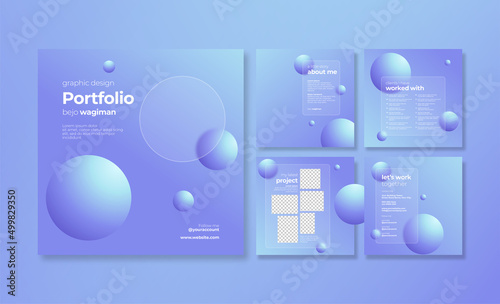 Modern portfolio social media post template