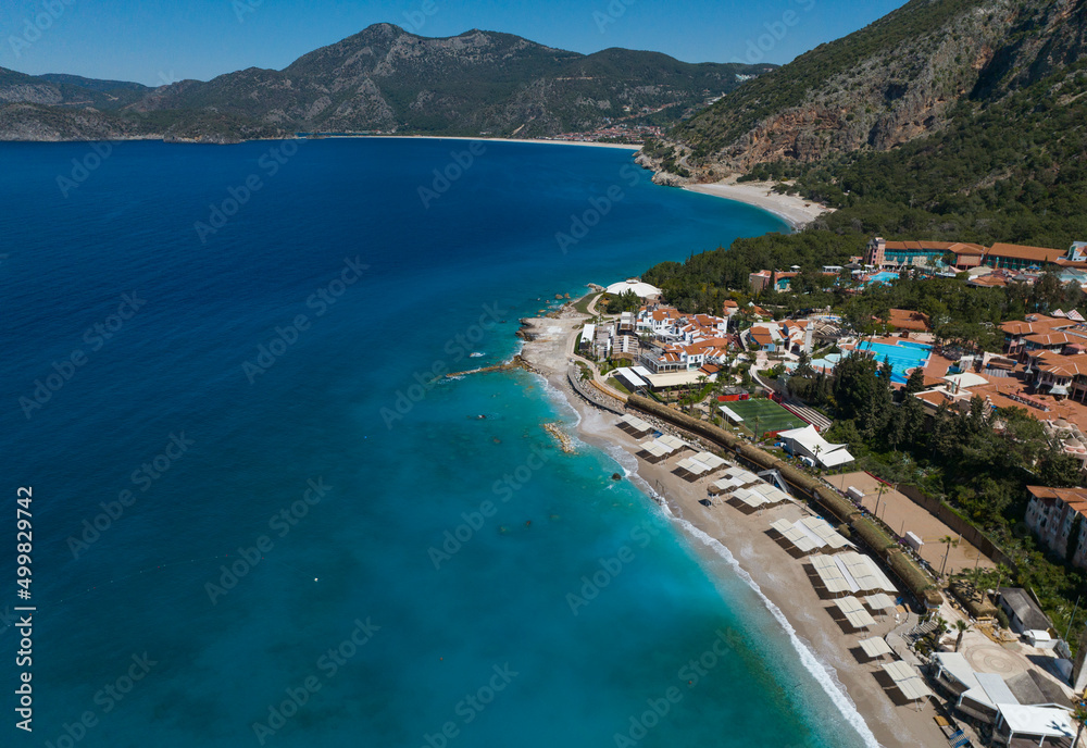 Naklejka premium Oludeniz Beach Drone Photo, Fethiye Mugla Turkey