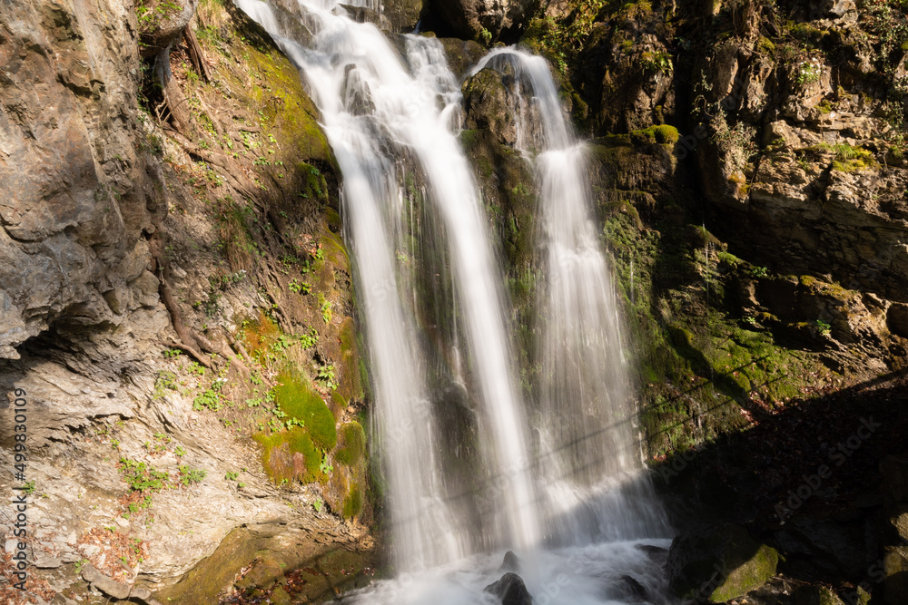 Majestic waterfall in Weesen in Switzerland