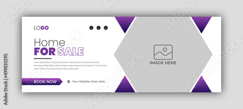 Real estate web banner and social media facebook cover template