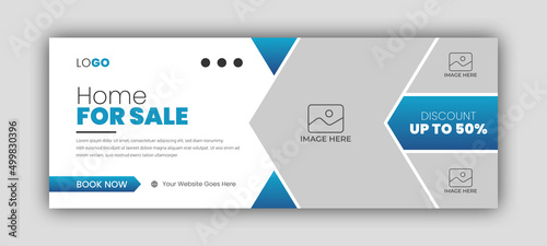 Real estate web banner and social media facebook cover template