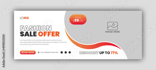 Fashion sale social media facebook cover design template