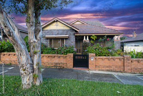 Photography Suburban federation house in Sydney at sunset NSW Australia