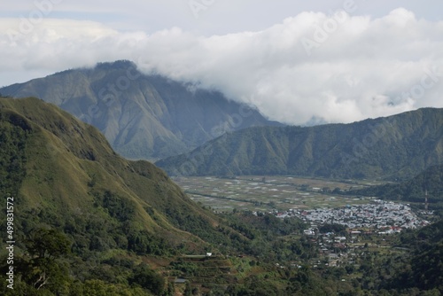 Sembalun, Indonesia - February 19, 2022: Sembalun Village at the Foot of Mount Rinjani
